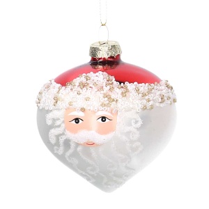 Sfera in Vetro Babbo Natale Ø8 cm - Vacchetti - immagine 1