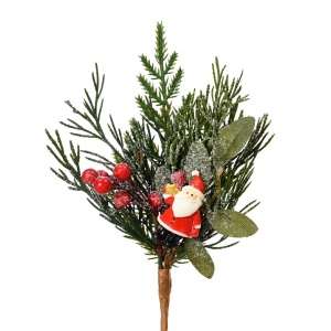 Ramo Pick con Bacche Babbo H.20 cm - Kaemingk - immagine 1