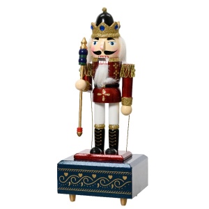 Schiaccianoci con Carillon Glitter con Scettro - Kaemingk - immagine 1