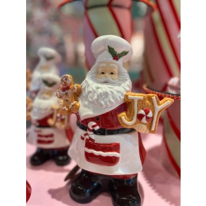 Contenitore in Ceramica Babbo Natale Cuoco H.21 cm - EDG - immagine 4