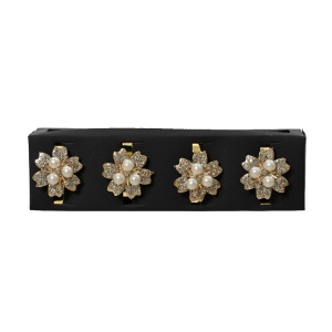 Set 4 Legatovaglioli oro Fiore C - Kaemingk