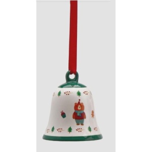 Campana in Porcellana Orso verde Ø10 cm - EDG