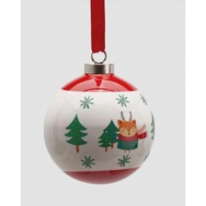 Sfera in Porcellana Volpe rosso e bianco Ø10 cm - EDG