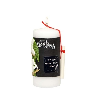 Candela Christmas Wishes con Gessetto 15x7 cm - Adpal