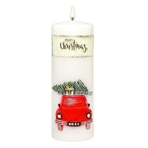 Candela Christmas Car bianco 20x7 cm - Adpal - immagine 1