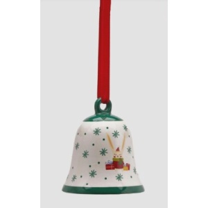Campana in Porcellana Coniglio verde Ø10 cm - EDG