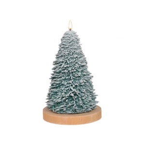 Candela Christmas Tree Innevato 13.5x10 cm - Adpal - immagine 1