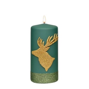 Candela Renna verde opaco 15x7 cm - Adpal