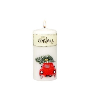Candela Christmas Car bianco 15x7 cm - Adpal