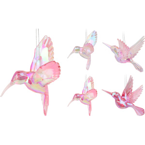 Addobbo Colibrì rosa 4 modelli - Koopman - immagine 1