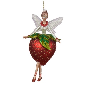 Addobbo in Vetro Fata Fragola H.14.5 cm - Kaemingk - immagine 1