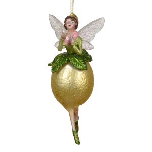 Addobbo in Vetro Fata Limone H.14.5 cm - Kaemingk