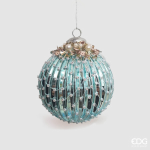 Sfera Azzurro Acqua con Perle Ø10 cm - EDG