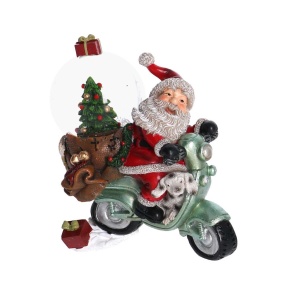 Sfera di Vetro Babbo in Scooter - Vacchetti - immagine 1