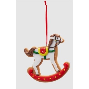 Addobbo Cavallo a Dondolo rosso H.10 cm - EDG