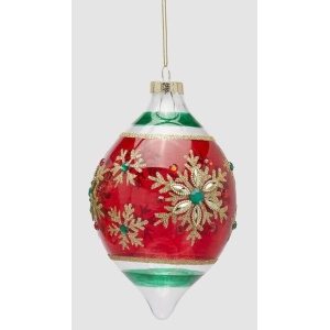 Addobbo in Vetro Fiocconeve rosso H.12 cm - EDG