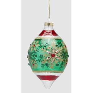 Addobbo in Vetro Fiocconeve verde H.12 cm - EDG