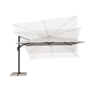 Ombrellone Aries 400 x 400 antracite telo naturale – Bizzotto - immagine 7