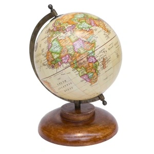 Mappamondo beige con Base in Legno - Novità Home