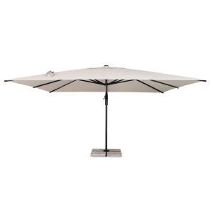 Ombrellone Aries 400 x 400 antracite telo naturale – Bizzotto - immagine 3