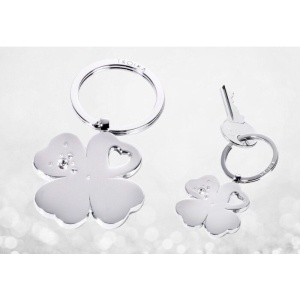 Portachiavi Quadrifoglio con cristallo Swarovski - Troika - immagine 3