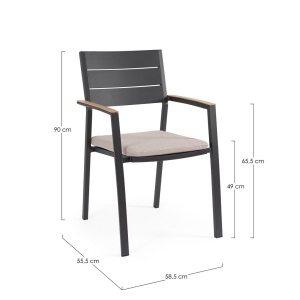 Tavolo Zelmar 218X115 cm con 6 Poltroncine Zelmar con cuscino - Bizzotto - immagine 8