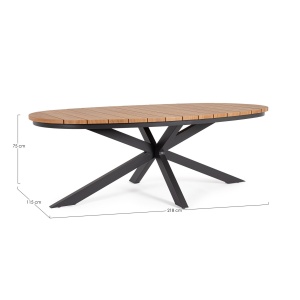 Tavolo Zelmar 218X115 cm con 6 Poltroncine Zelmar con cuscino - Bizzotto - immagine 3