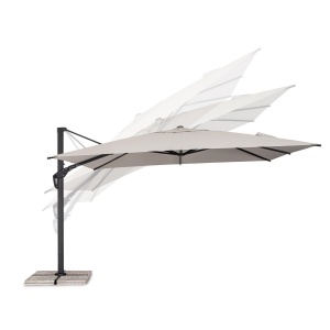 Ombrellone Aries 400 x 400 antracite telo naturale – Bizzotto - immagine 6