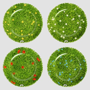 Piatto grande decoro Prato con Fiori bianchi - Taitù - immagine 6