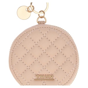 Portachiavi Rotondo con Zip in Ecopelle rosa - THUN - immagine 3