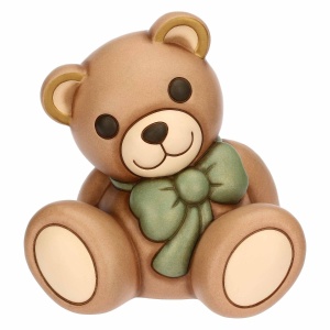 Teddy con Fiocco verde in Ceramica grande - THUN - immagine 1