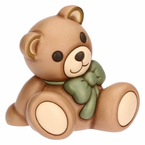 Teddy con Fiocco verde in Ceramica grande - THUN - immagine 2