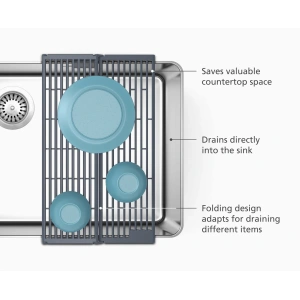 Scolapiatti Pieghevole per Lavello grigio - Joseph Joseph - immagine 7