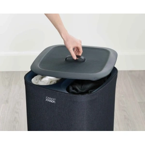 Cesto Portabiancheria Tota nero da 60 lt - Joseph Joseph - immagine 4