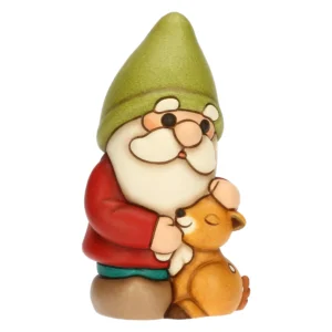 Gnomo Oliver con Cerbiatto Amy in Ceramica medio - Thun - immagine 2