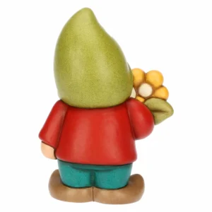 Gnomo Oliver con Fiore in Ceramica Inverno Incantato - Thun - immagine 5