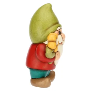 Gnomo Oliver con Fiore in Ceramica Inverno Incantato - Thun - immagine 4