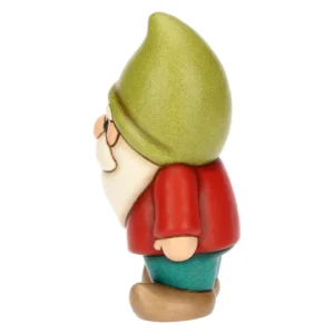 Gnomo Oliver con Fiore in Ceramica Inverno Incantato - Thun - immagine 3