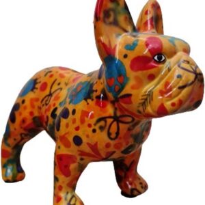 Salvadanaio Bulldog Jack cuori arancio - Pomme Pidou