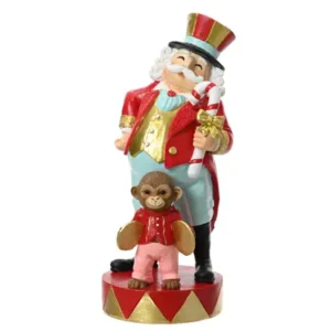 Figura Circo con Scimmietta in Resina h.27.5 cm - Kaemingk