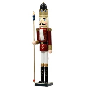 Schiaccianoci con Scettro in Legno H.89 cm bordeaux - Kaemingk