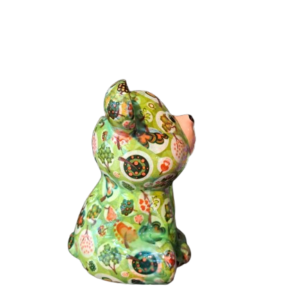 Salvadanaio Orso Toto fiori verde H.19 cm - Pomme Pidou - immagine 4
