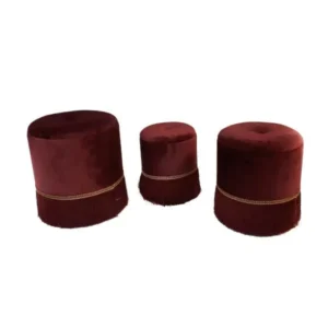 Pouf Contenitore Vienna in Velluto Bordeaux piccolo - EDG - immagine 3
