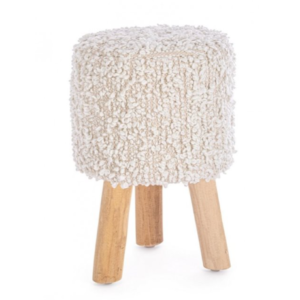 Sgabello Zamora in Bouclè beige - Bizzotto