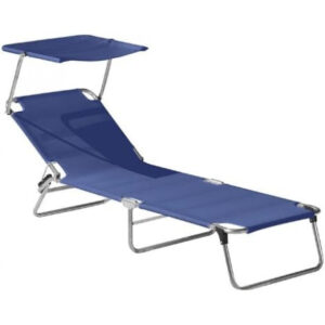 Amigo top 40 lettino prendisole pieghevole con tettuccio blu - Fiam