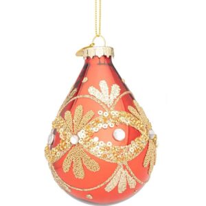 Addobbo Garish in Vetro rosso/oro 3 modelli - Bizzotto - immagine 3