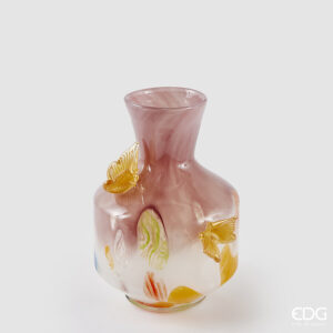 Vaso in Vetro rosa Farfalle h.25 cm - EDG
