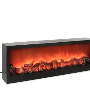 Camino Lester Rettangolare nero con Luci a LED 60x19 cm - Bizzotto