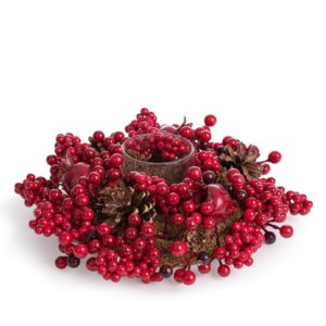 Portacandela Jodene con Bacche Ø27x8,5h cm - Bizzotto