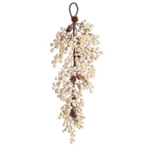 Ramo Billie con Bacche avorio L.58 cm - Bizzotto